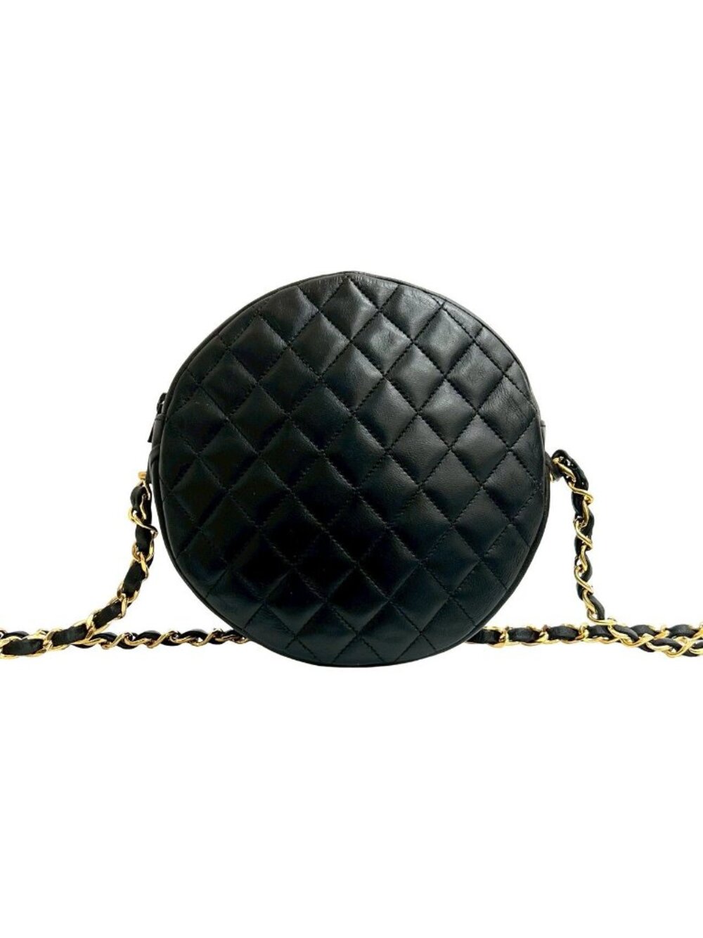 Chanel Quilted CC Logo Lambskin Leather Chain Shoulder Bag Pochette Black - Picture 3 of 9